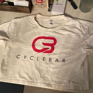 CycleBar Cream Crop Top Small